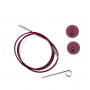 KnitPro Wire / Kabel för korta utbytbara rundstickor 20cm (blir 40cm inkl. stickor) Lila