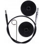 KnitPro Wire / Kabel för Ändstickor 28cm (blir 50cm inkl. stickor) Svart