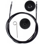 KnitPro Wire / Kabel för Ändstickor 35cm (Blir 60cm inkl. stickor) Svart