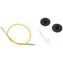 KnitPro Wire / Kabel för korta Ändstickor 20cm (blir 40cm inkl. stickor) Gul