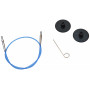 KnitPro Wire / Kabel till Ändstickor 28cm (Blir 50cm inkl. stickor) Blå