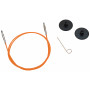 KnitPro Wire / Kabel för Ändstickor 56cm (Blir 80cm inkl. stickor) Orange