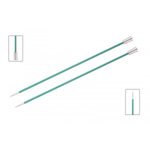 KnitPro Zing Stickor Aluminium 35cm 3.25mm / 13.8in US3 Emerald | Garn//Stickor//Stickor / Jumperstickor//Jumperstickor 33-35 cm//Tillbehör till garn | HobbyPyssel