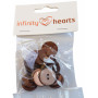 Infinity Hearts Knapp Akryl Brun 19mm - 20 st. 