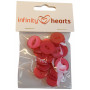 Infinity Hearts Knapp Akryl Cerise 19mm - 20 st. 