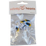 Infinity Hearts Säkerhetsögon med makeup Gul / Blå 13x20mm - 5 par 