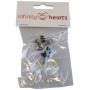 Infinity Hearts Säkerhetsögon / Amigurumi ögon Vit 14mm - 5 st. 