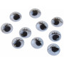 Infinity Hearts Rörliga ögon med ögonbryn till att limma fast 15mm - 10 st. 