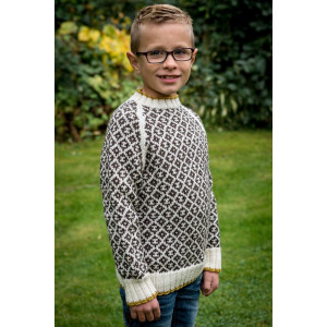 Mayflower Mönstersweater med kontrast.ant - Tröja Stick-mönster strl. 4 år - 12 år