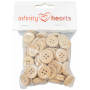 Infinity Hearts knappar trä 18 mm - 100 st