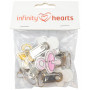 Infinity Hearts Seleclips med napphällare färger - 6 st