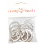 Infinity Hearts Nyckelring med Kedja Silverfärgad 28mm - 10 st. 
