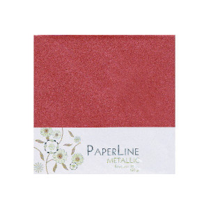 Paper Line Metallic Kuvert/Konvolut Röd 15x15cm 120g - 10 st
