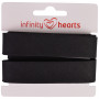 Infinity Hearts Kantband/Snedslå Bomull 40/20mm 02 Svart - 5m