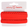 Infinity Hearts Vikresår Spets 22/11mm 250 Röd - 5m