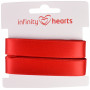 Infinity Hearts Satinband Dubbelsidig 15mm 250 Röd - 5m