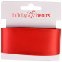 Infinity Hearts Satinband Dubbelsidig 38mm 250 Röd - 5m
