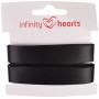 Infinity Hearts Satinband Dubbelsidig 15mm 030 Svart - 5m