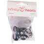 Infinity Hearts Säkerhetsögon / Amugurumiögon Svart 20mm - 5 par