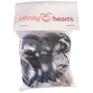 Infinity Hearts Skerhetsgon / Amigurumigon Svart 35mm - 5 par