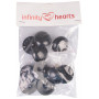 Infinity Hearts Säkerhetsögon / amigurumiögon Svart 40mm - 5 par