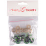 Infinity Hearts Säkerhetsögon/Amigurumiögon Grön 18mm - 5 par