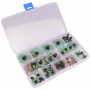 Infinity Hearts Säkerhetsögon/Amigurumiögon i plastlåda Grön 8-30mm - 18 par