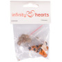 Infinity Hearts Säkerhetsögon/amigurumiögon Orange 10mm - 5 par - 2a sortering