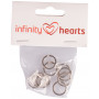 Infinity Hearts Nyckelring Tjock Silverfärgad 15mm - 10 st