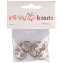 Infinity Hearts Nyckelring Tjock Silverfärgad 20mm - 10 stk