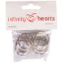Infinity Hearts Nyckelring Tjock Silverfärgad 25mm - 10 st