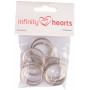 Infinity Hearts Nyckelring Tjock Silverfärgad 30mm - 10 st