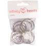 Infinity Hearts Nyckelring Tjock Silverfärgad 35mm - 10 st