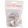 Infinity Hearts Nyckelring Tunn Silverfärgad 50mm - 10 st