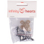 Infinity Hearts Säkerhetsögon/Amigurumiögon Räv Svart 12mm - 5 par