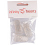 Infinity Hearts Hängselclips Plast Transparent 20mm - 3 st