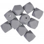 Infinity Hearts Pärlor Geometriska Silikon Grå 14mm - 10 st