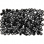 Rocaipärlor, svart, stl. 8/0 , Dia. 3 mm, Hålstl. 0,6-1,0 mm, 500 g/ 1 förp.