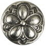Knapp Tenn Blomma Antik Silver 16,5mm med öga - 5 st