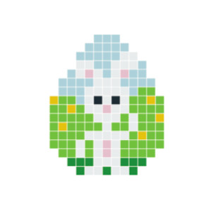 Påskhare Vit Pixelhobby - Påsk-pärlmönster