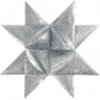 Stjärnremsor, B: 25+40 mm, diam. 11,5+18,5 cm, silverglitter, utomhus, 16 remsor, L: 86+100 cm