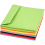 Färgade kuvert, assorterade färger, kuvertstl. 16x16 cm, 80 g, 10x10 st./ 1 förp.