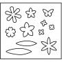 Skärschablon, str. 14x15,25 cm, tjocklek 15 mm, blommor, 1st.