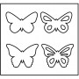 Skärschablon, str. 14x15,25 cm, tjocklek 15 mm, fjäril, 1st.