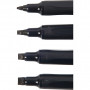 Kalligrafipennor, tusch, spets: 1,4+2,5+3,6+4,8 mm, 4 mix., svart