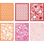 Spetskartong i block, orange, rosa, röd, rosa, A6, 104x146 mm, 200 g, 24 st./ 1 förp.