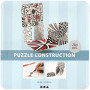Puzzle konstruktionsbrickor, vit, stl. 9,3x9,3 cm, 200 st./ 1 förp.