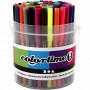 Colortime-pennor, assorterade färger, spets 2 mm, 100 st./ 1 hink