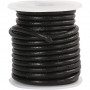 Lädersnöre, tjocklek 3 mm, 5 m, svart