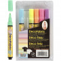 Deco Textilpennor, neonfärger, spets 3 mm, 6 st./ 1 förp.